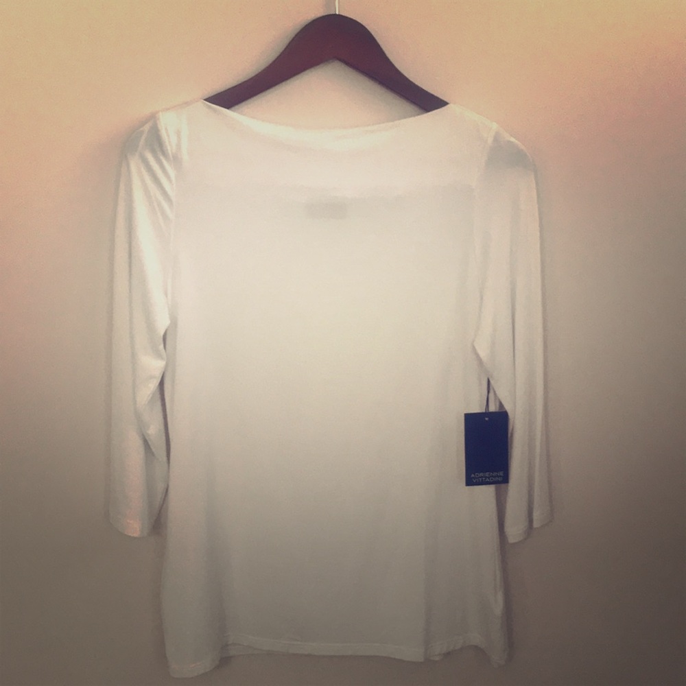 NWT Large White 3/4 Sleeve Top